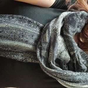 Black with gold metallic embellishments dress scarf